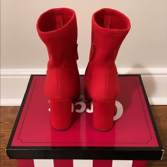 Saks 5th Ave Fiery Red Booties!! (NWOT) - Picture 4 of 4